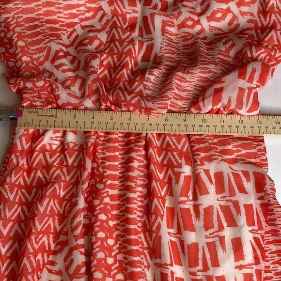 BISOU BISOU Dress Orange Cream Ikat Print Sleeveless Dress - Picture 6 of 11